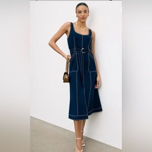 EUC like new worn once Luxely Navy Blue Belted Dress